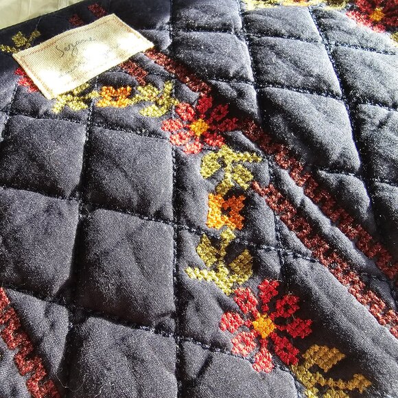 Sezane x Lucia Vergara Max Flat Pouch - Marine Blue w/ Jazmin Embroidery - NWT - Picture 6 of 12